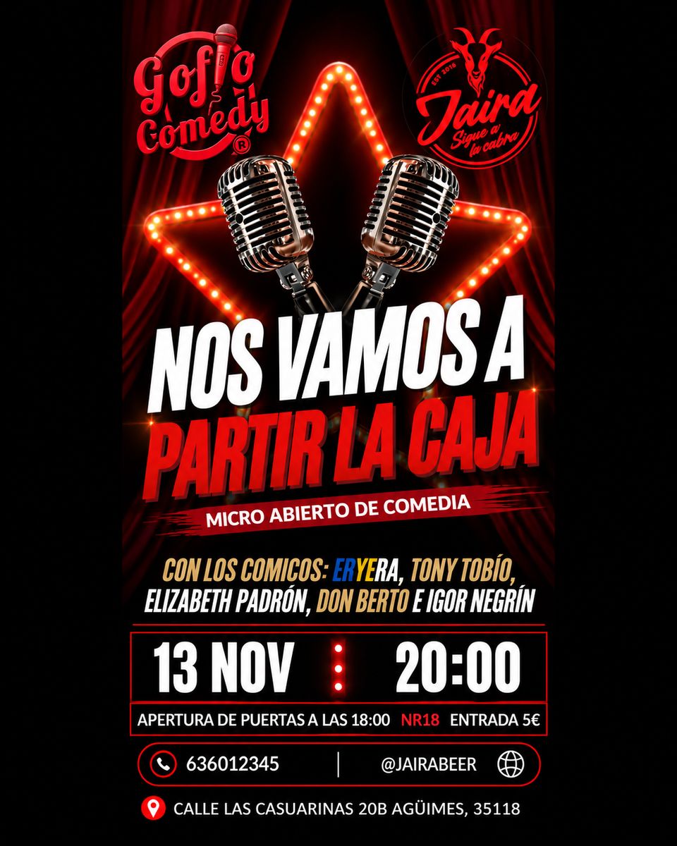¡Vamos a Partirnos la Caja! Micro Abierto de Comedia