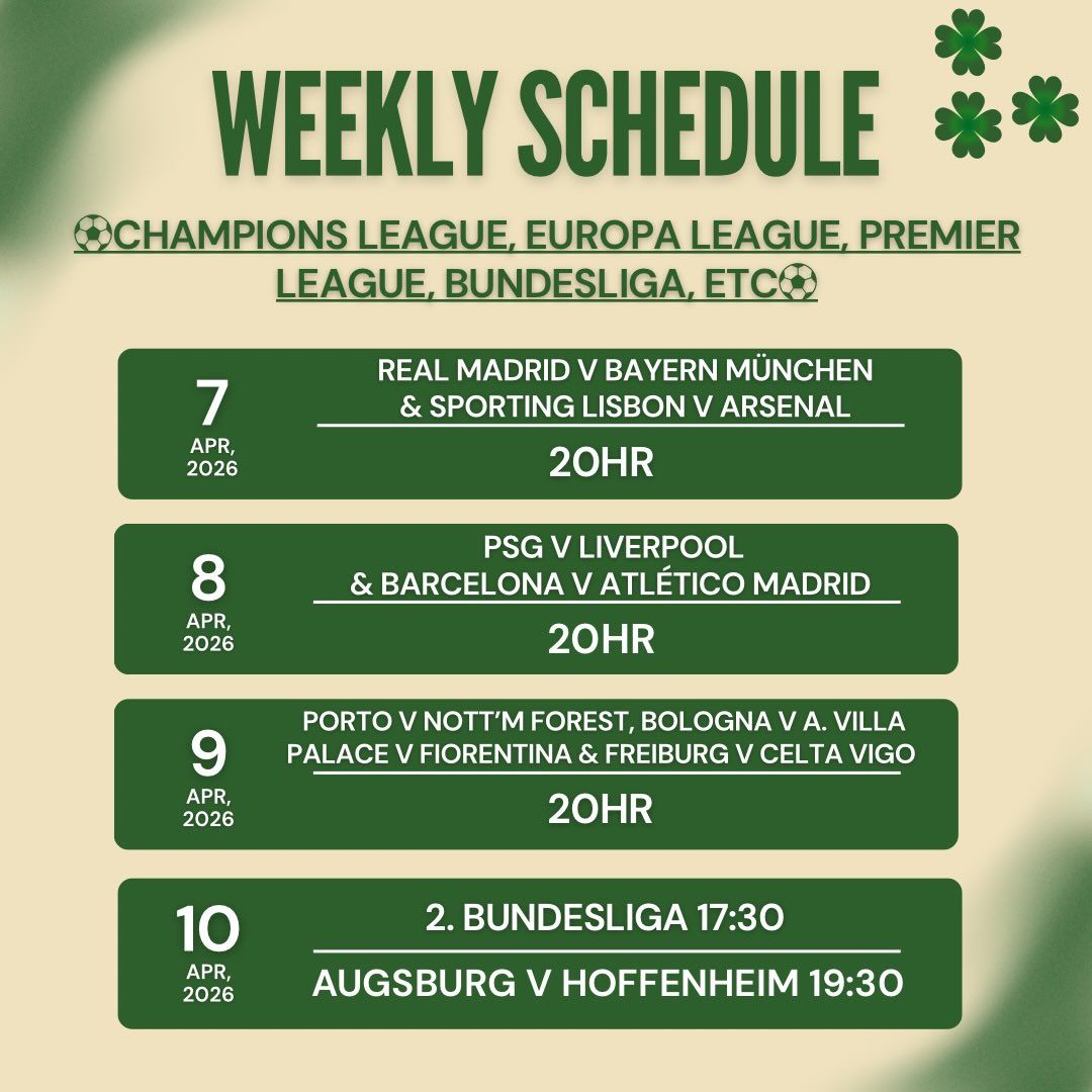 Football Match Screenings - 10 April