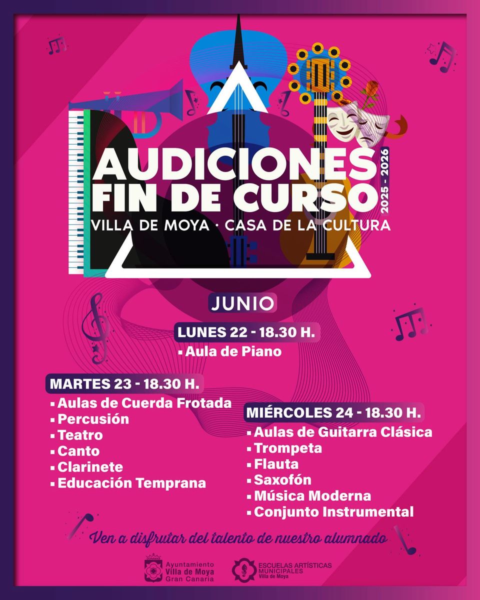 End-of-year Auditions: Strings, Percussion, Theatre and Voice