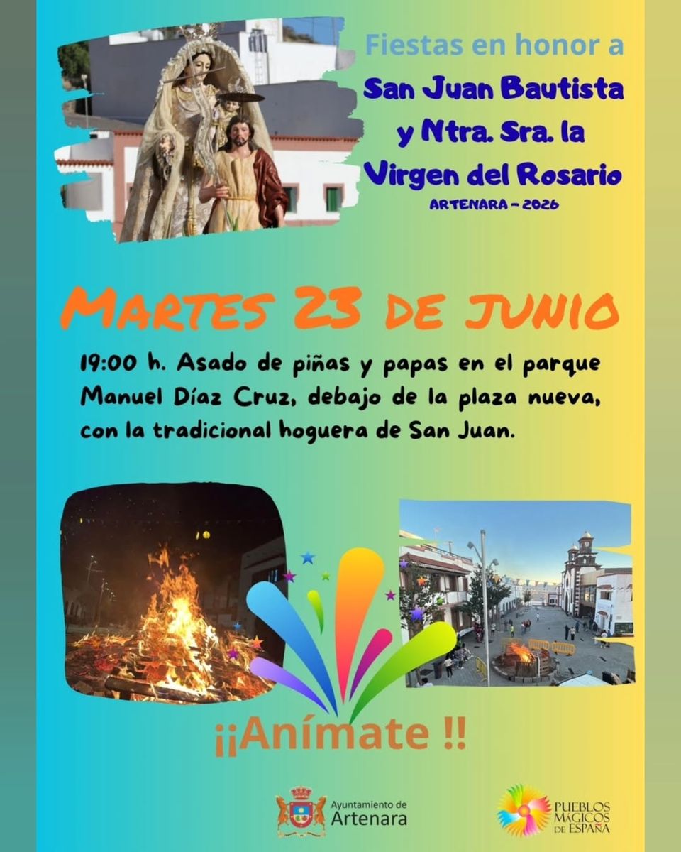 San Juan Bonfire and Pine Roast in Artenara