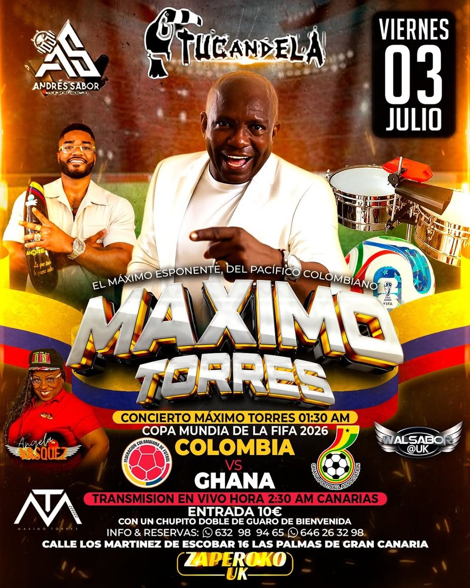 Maximo Torres Concert and Colombia vs Ghana Live Screening