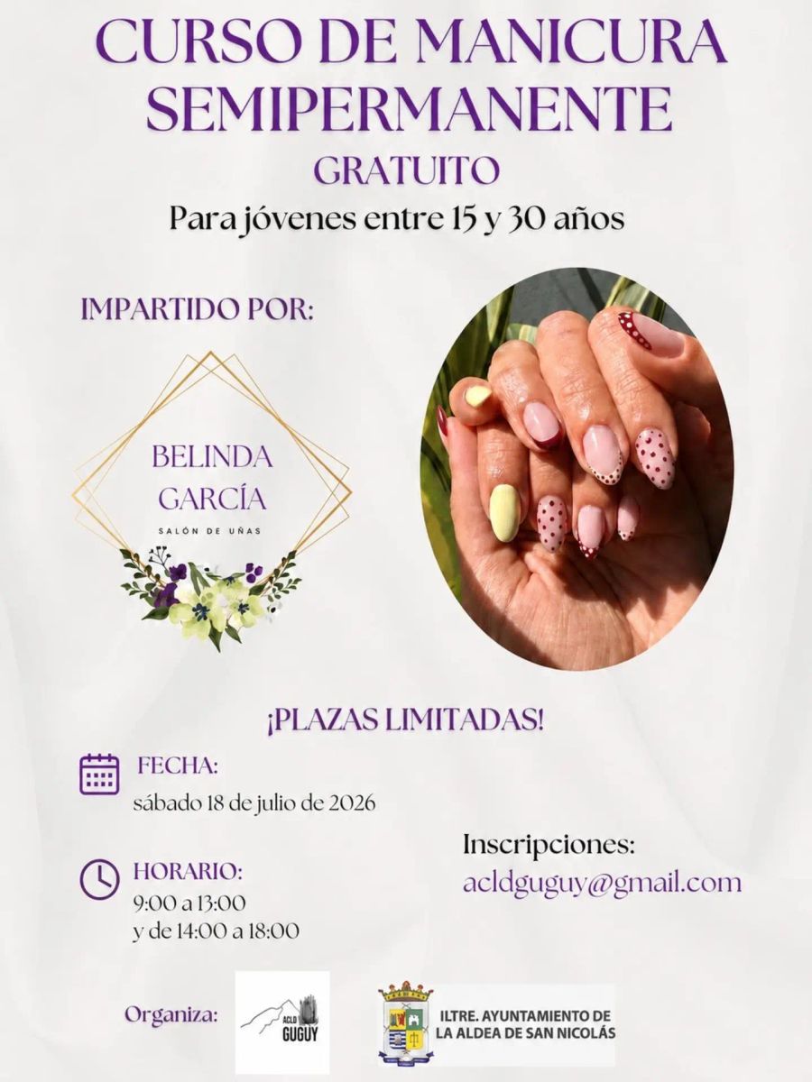 Curso gratuito de manicura semipermanente para jóvenes