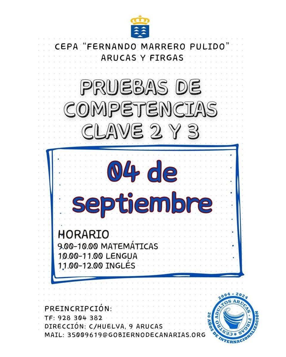 Pruebas de Competencias Clave niveles 2 y 3