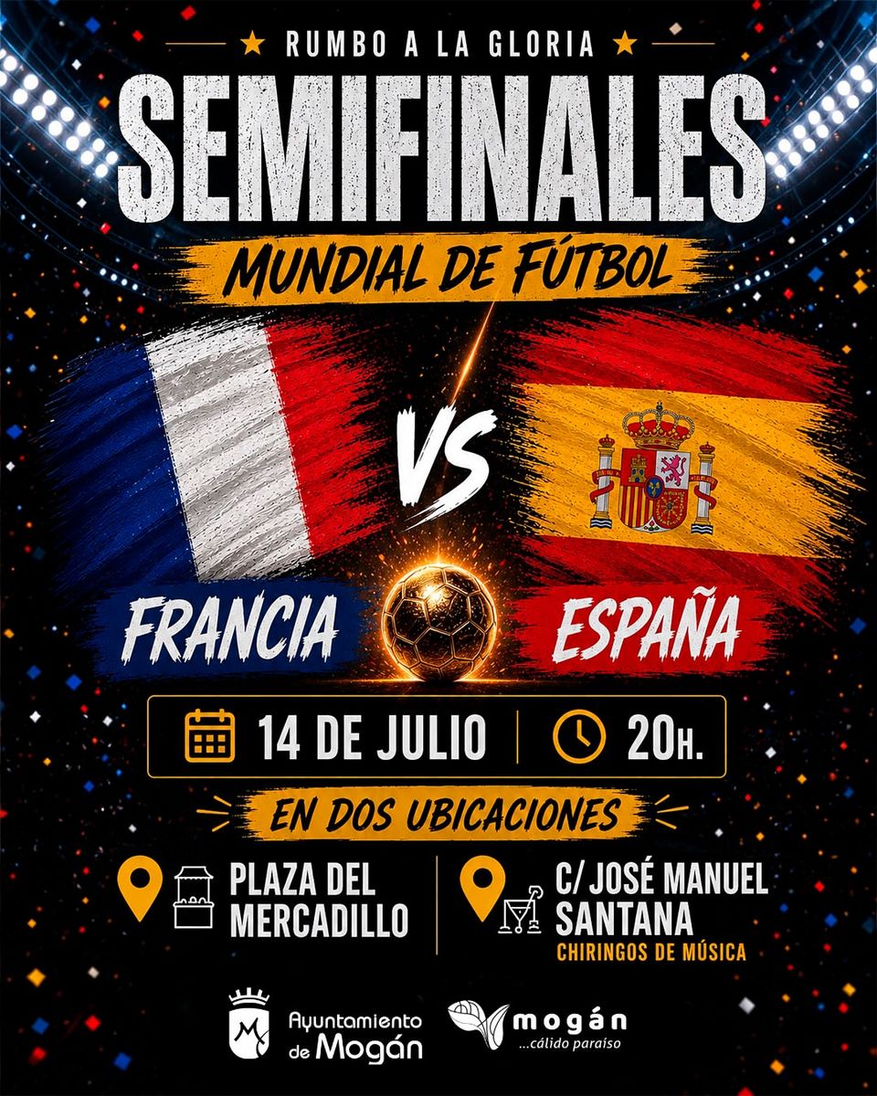 France vs Spain Semifinal Giant Screen in Arguineguín