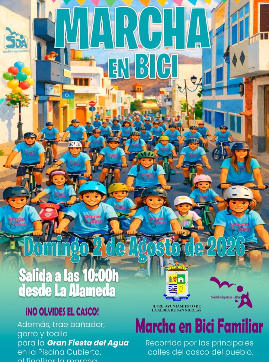 Family Bike Ride and Water Party in La Aldea