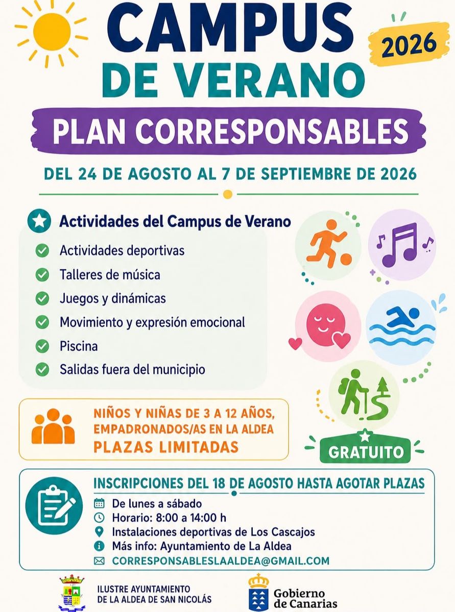 Campus de Verano 2026 en La Aldea de San Nicolás