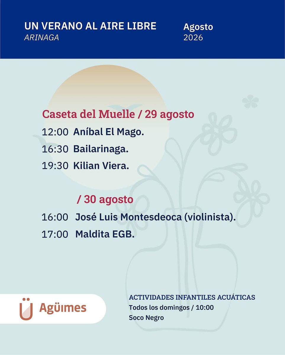 Un Verano al Aire Libre en Arinaga – Programa del Sábado