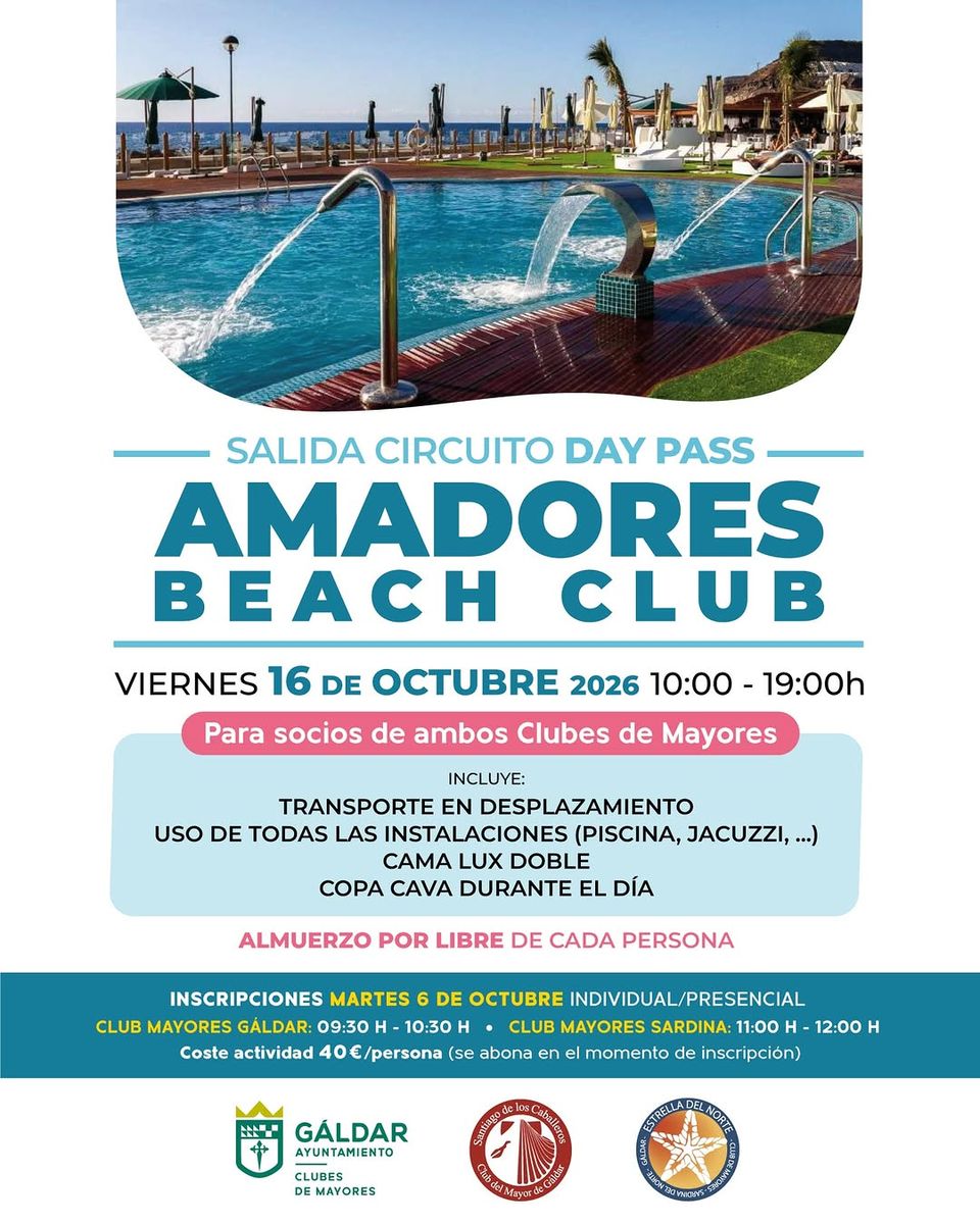 Seniors Day Pass at Amadores Beach Club