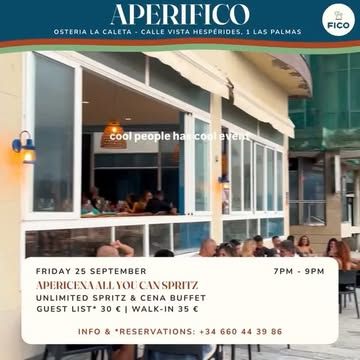 APERIFICO: Apericena y All You Can Spritz