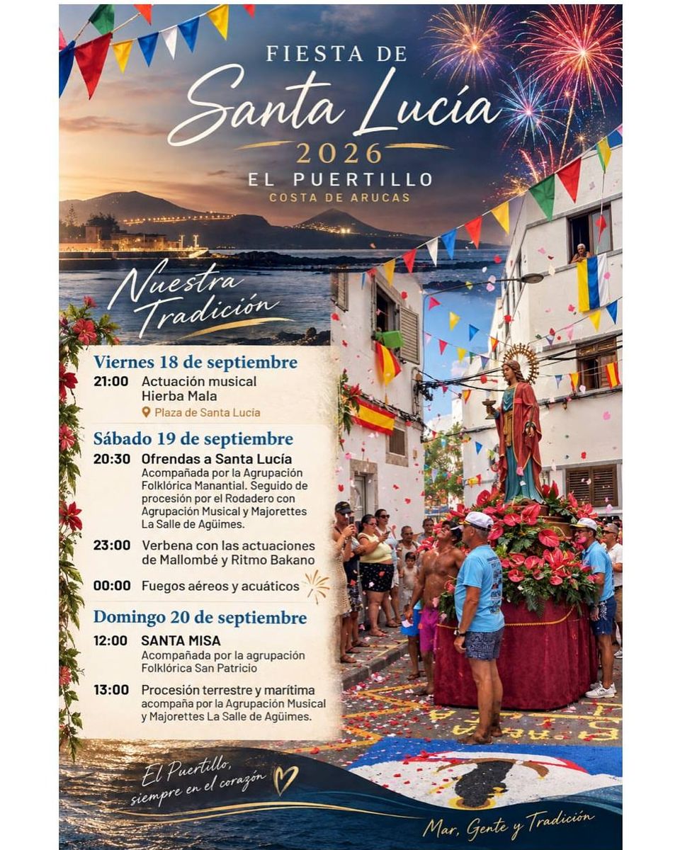 Aerial and Aquatic Fireworks Show for Santa Lucía