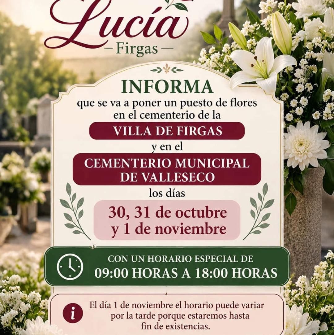 Puesto de flores de Todos los Santos en el Cementerio de Valleseco