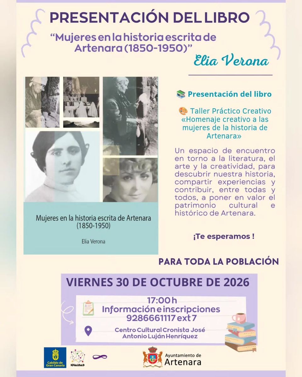Presentación del libro "Mujeres en la historia escrita de Artenara" y taller creativo