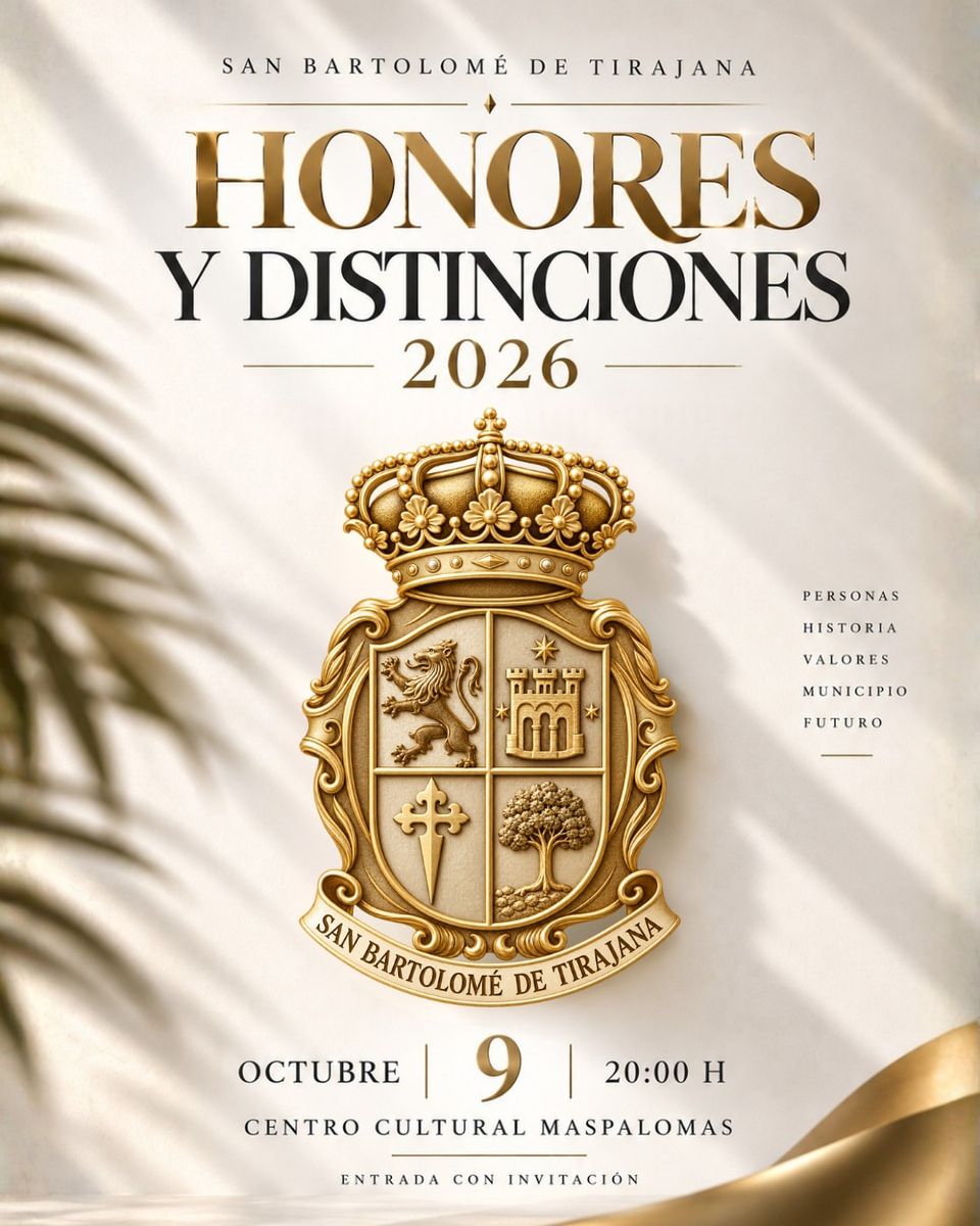 Gala de Honores y Distinciones San Bartolomé de Tirajana 2026