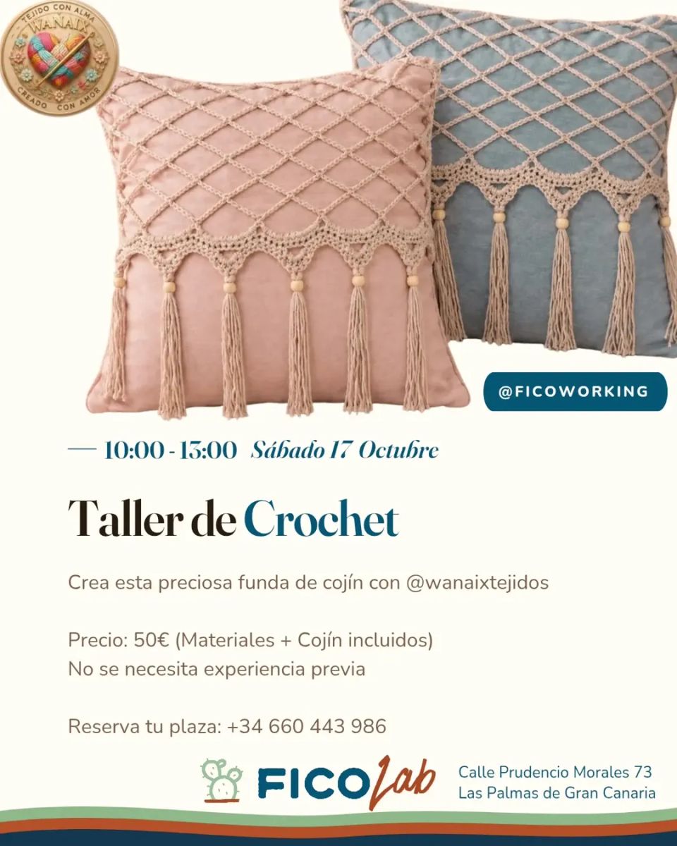 Taller de Crochet: Crea Tu Propia Funda de Cojín
