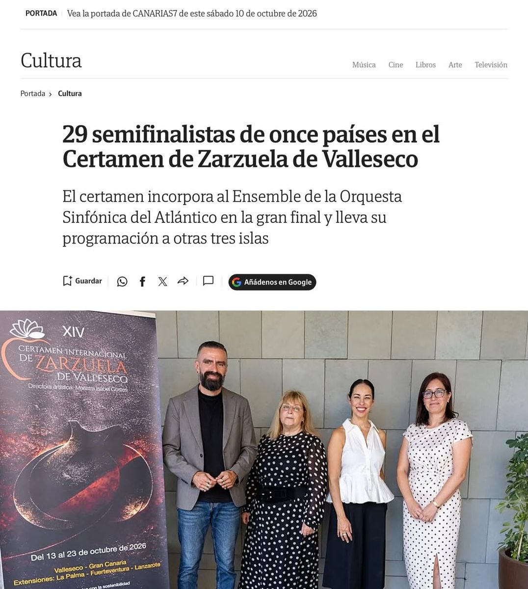 14th Valleseco International Zarzuela Competition