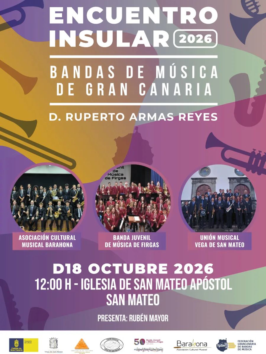 Concierto del VI Encuentro Insular de Bandas en Vega de San Mateo