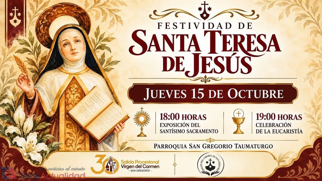Festividad de Santa Teresa de Jesús en San Gregorio
