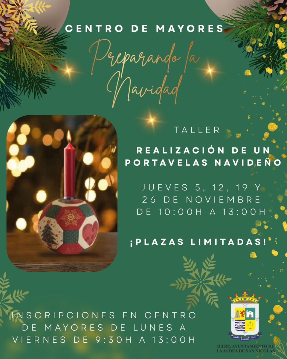 Taller de Portavelas Navideños para Personas Mayores